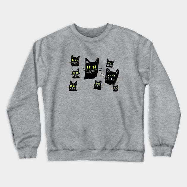 Halloween Cats Crewneck Sweatshirt by bubbsnugg